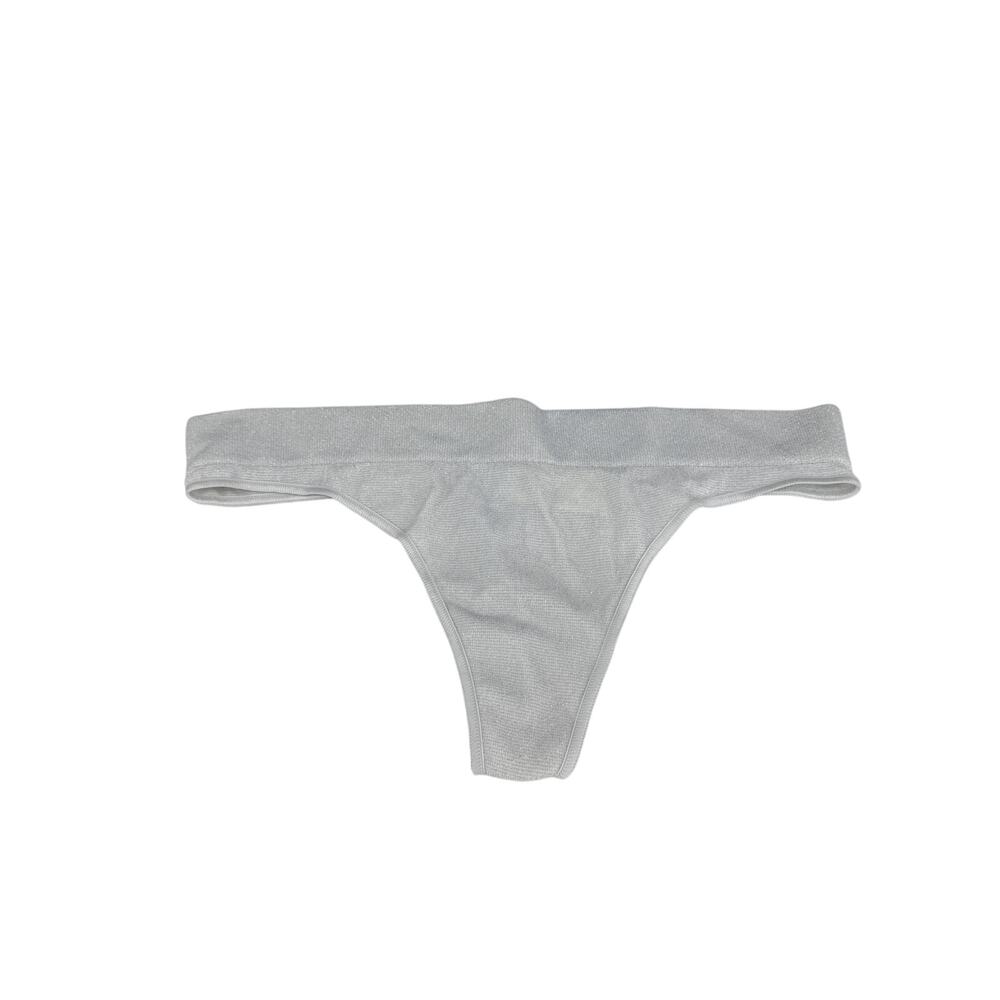 Aerie Glitter Shimmer White Thong Underwear Large